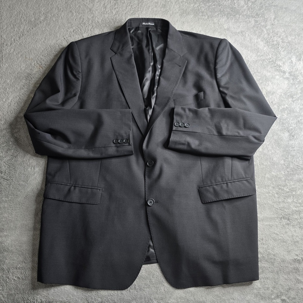Louis Vuitton Uniformes Blazer Mens 62 Black Wool 2-Button Jacket Sportscoat